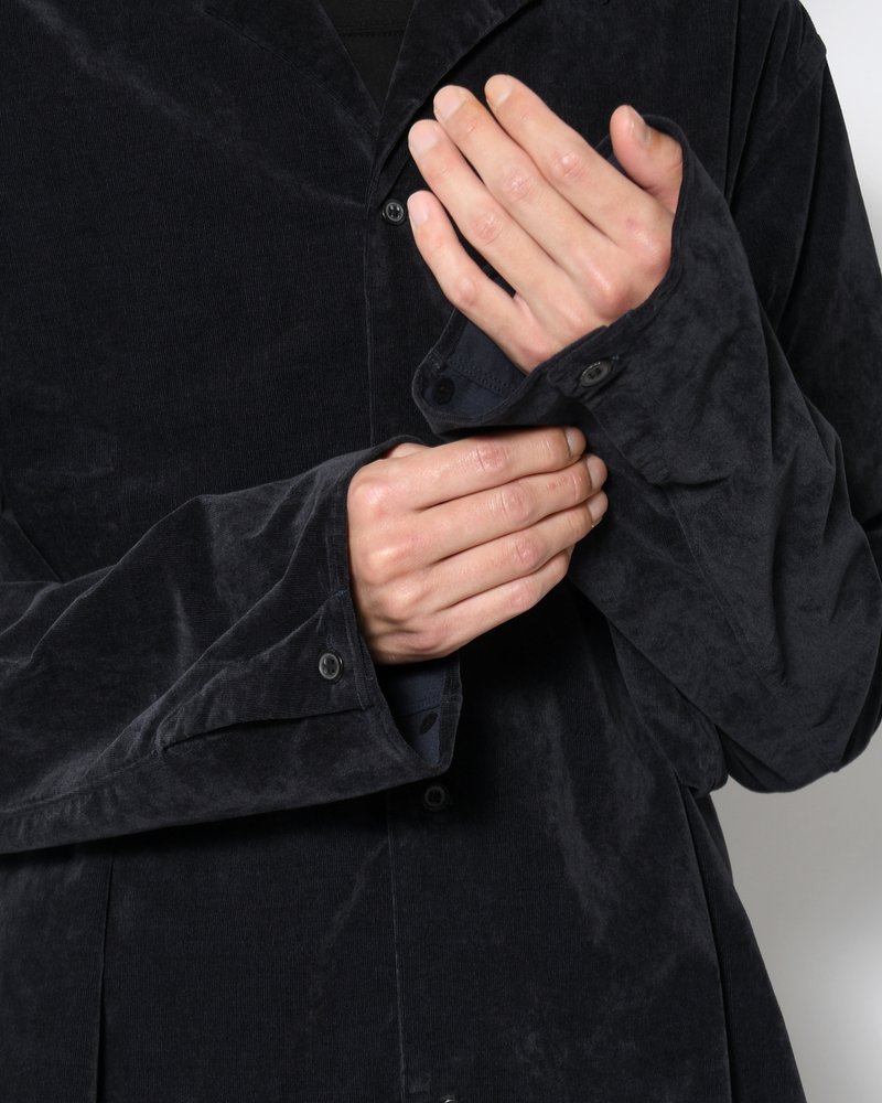 LAPEL SHIRTS 21W Corduroy Sun Fade Processing -D.NAVY-