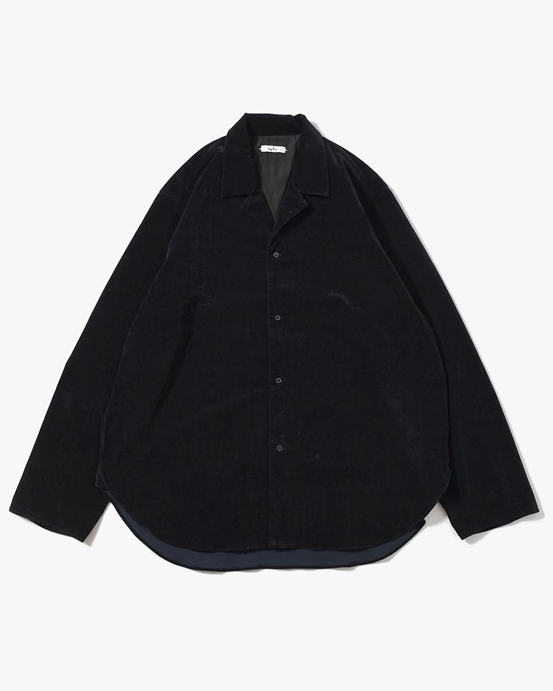 LAPEL SHIRTS 21W Corduroy Sun Fade Processing -D.NAVY-