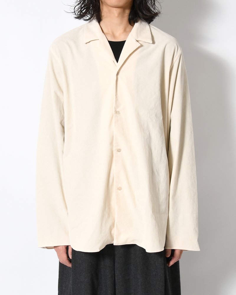 LAPEL SHIRTS 21W Corduroy Sun Fade Processing -OFF WHITE-