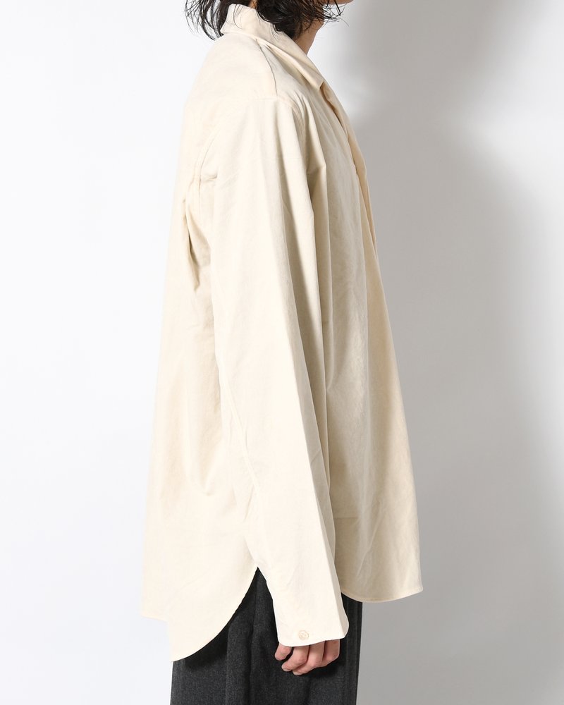 LAPEL SHIRTS 21W Corduroy Sun Fade Processing -OFF WHITE-