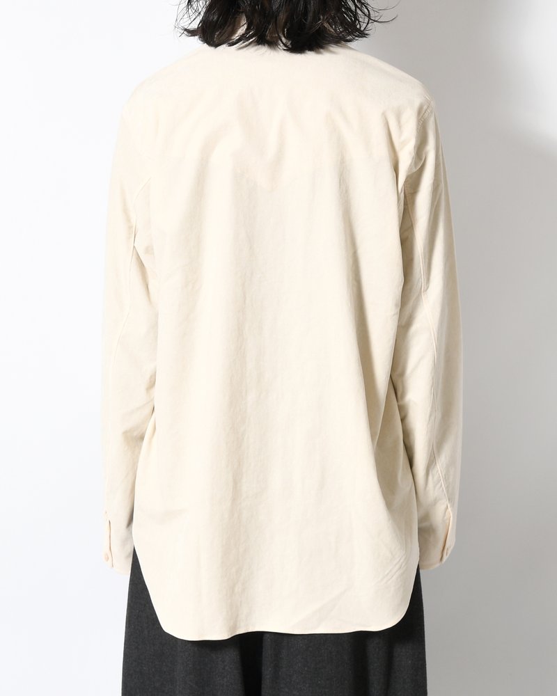 LAPEL SHIRTS 21W Corduroy Sun Fade Processing -OFF WHITE-