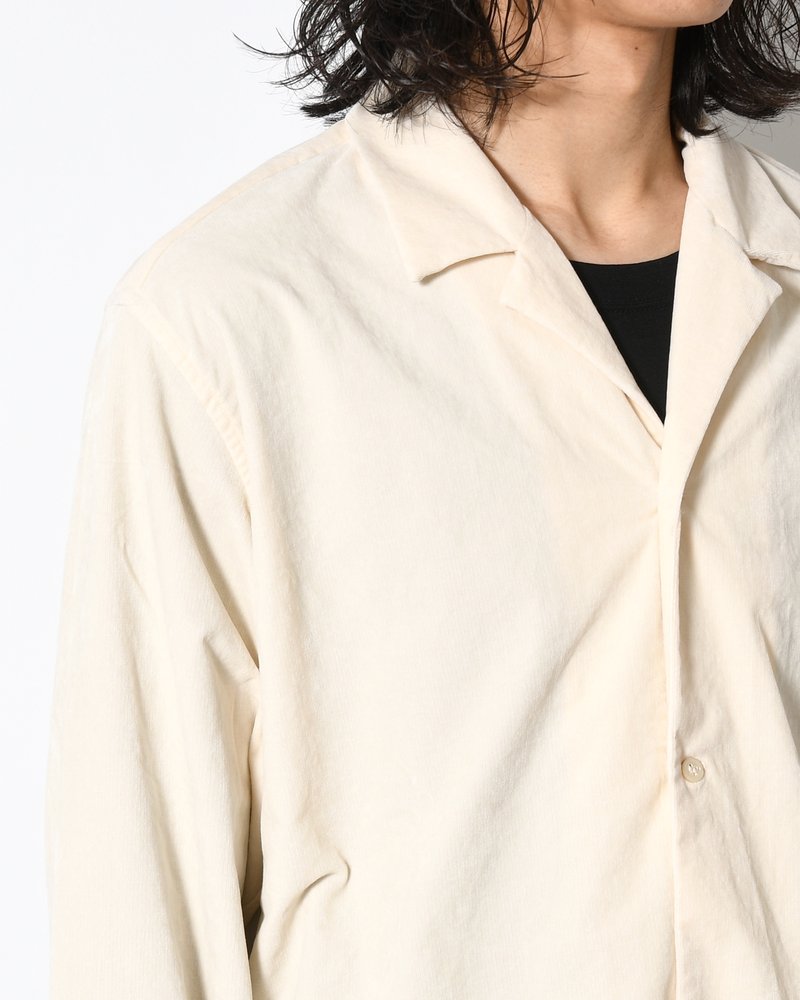 LAPEL SHIRTS 21W Corduroy Sun Fade Processing -OFF WHITE-