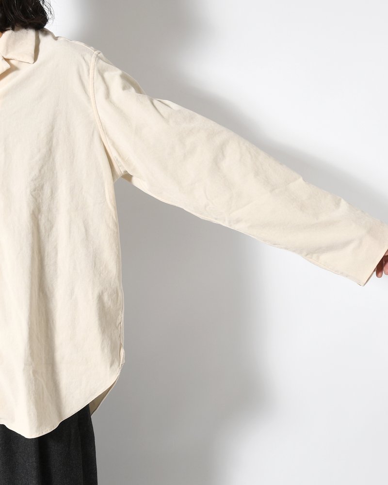 LAPEL SHIRTS 21W Corduroy Sun Fade Processing -OFF WHITE-