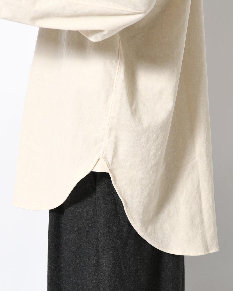 LAPEL SHIRTS 21W Corduroy Sun Fade Processing -OFF WHITE-