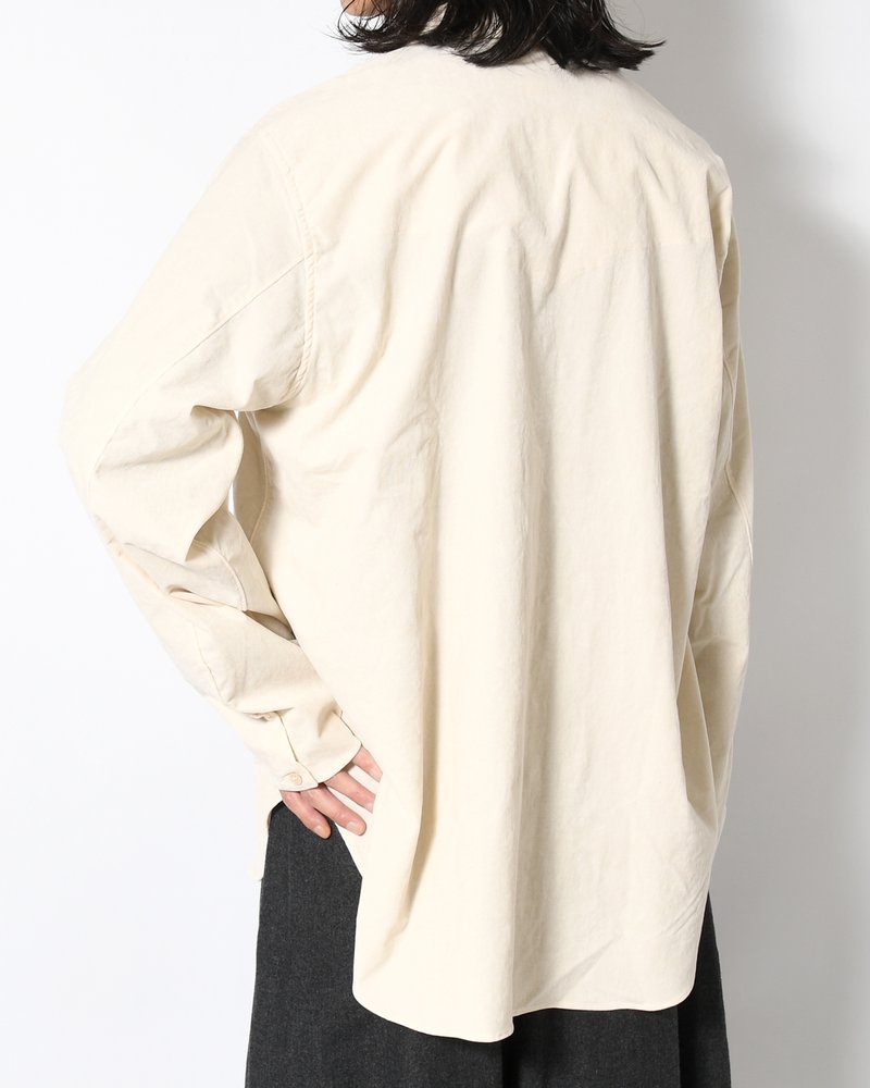 LAPEL SHIRTS 21W Corduroy Sun Fade Processing -OFF WHITE-