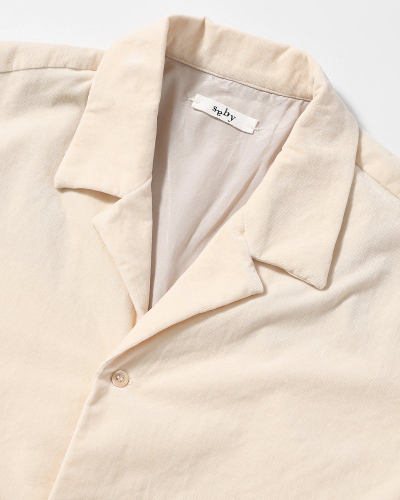 LAPEL SHIRTS 21W Corduroy Sun Fade Processing -OFF WHITE-