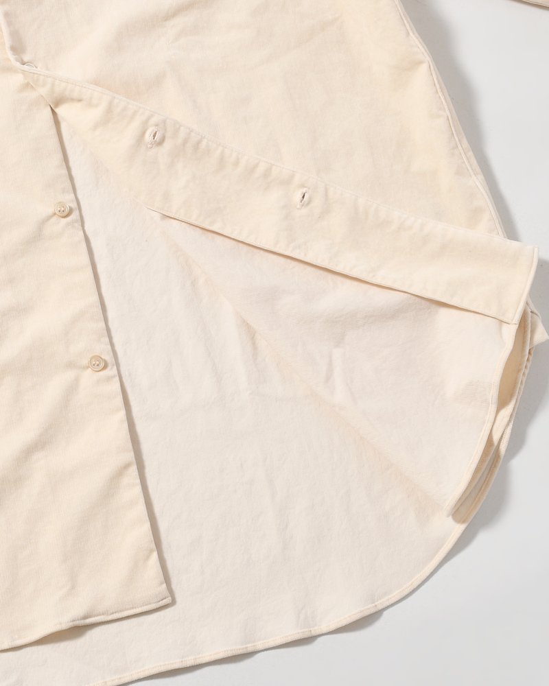 LAPEL SHIRTS 21W Corduroy Sun Fade Processing -OFF WHITE-