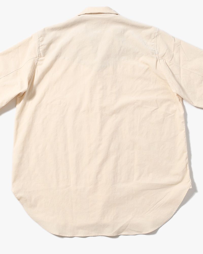 LAPEL SHIRTS 21W Corduroy Sun Fade Processing -OFF WHITE-