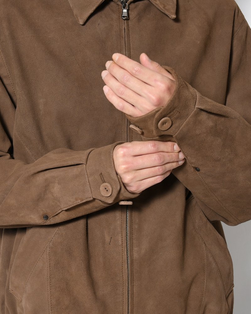 BOY SCOUT GOAT LEATHER BLOUSON India Goat Suede -D.KHAKI-