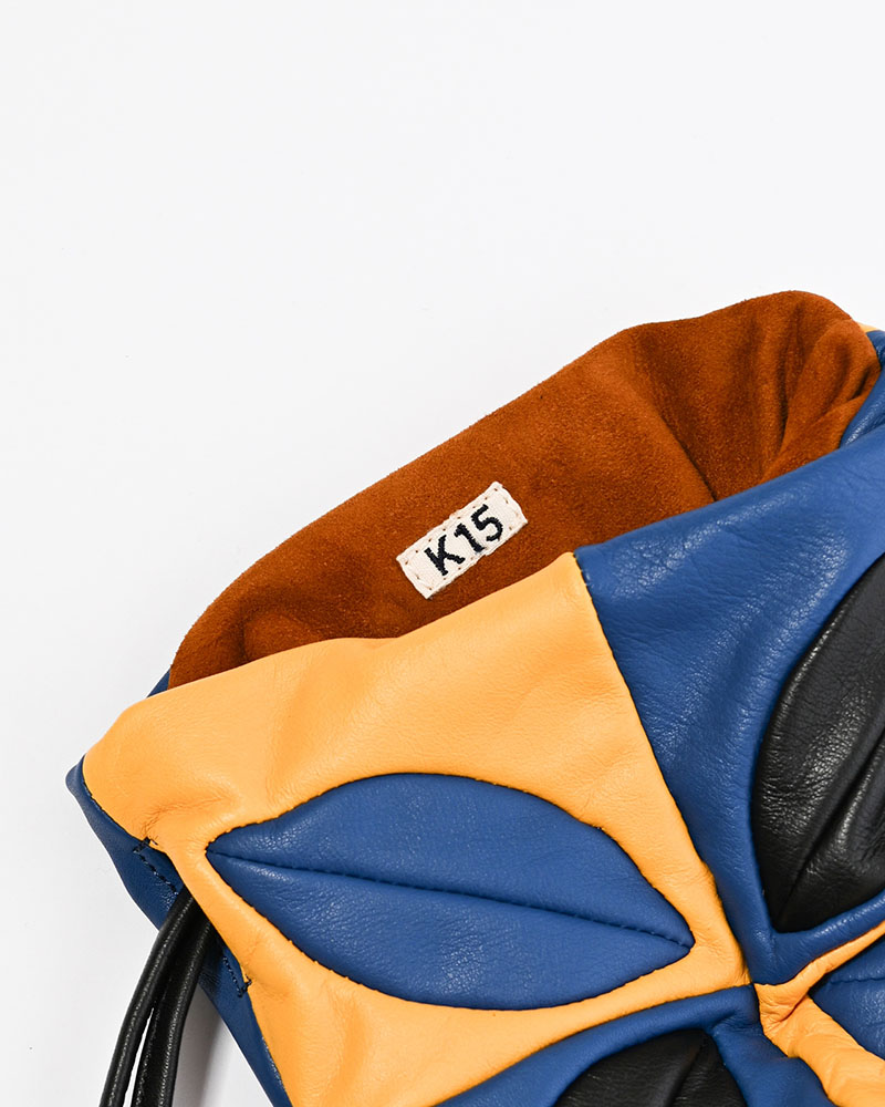 HAND-PATCH WORK LEATHER BAG -YELLOW-