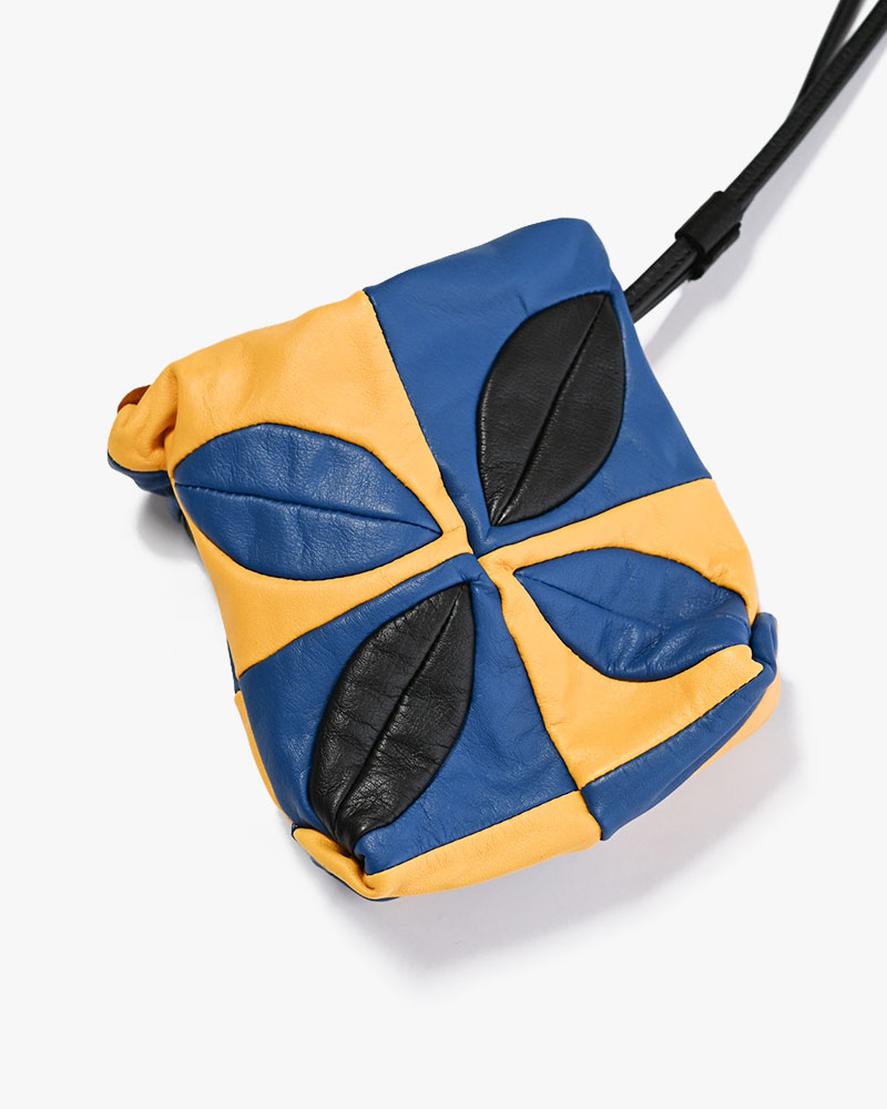 HAND-PATCH WORK LEATHER BAG -YELLOW-