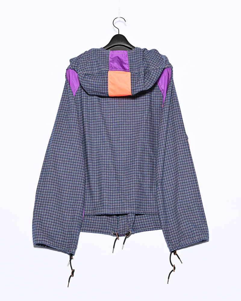 CHECKED SMOCK SHIRT -BLUE-