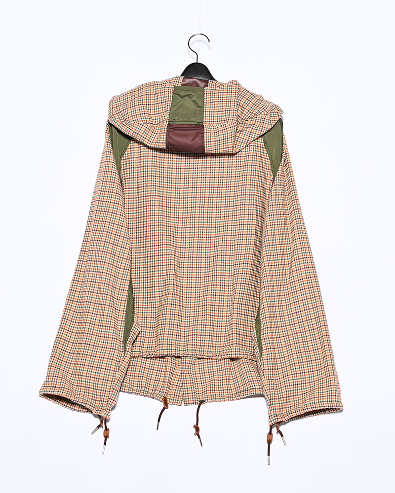 CHECKED SMOCK SHIRT -BROWN-
