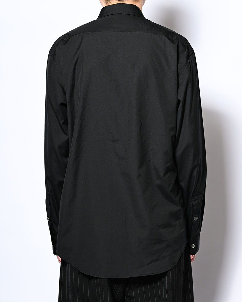 APPLIQUE-DETAIL SHIRT -BLACK-