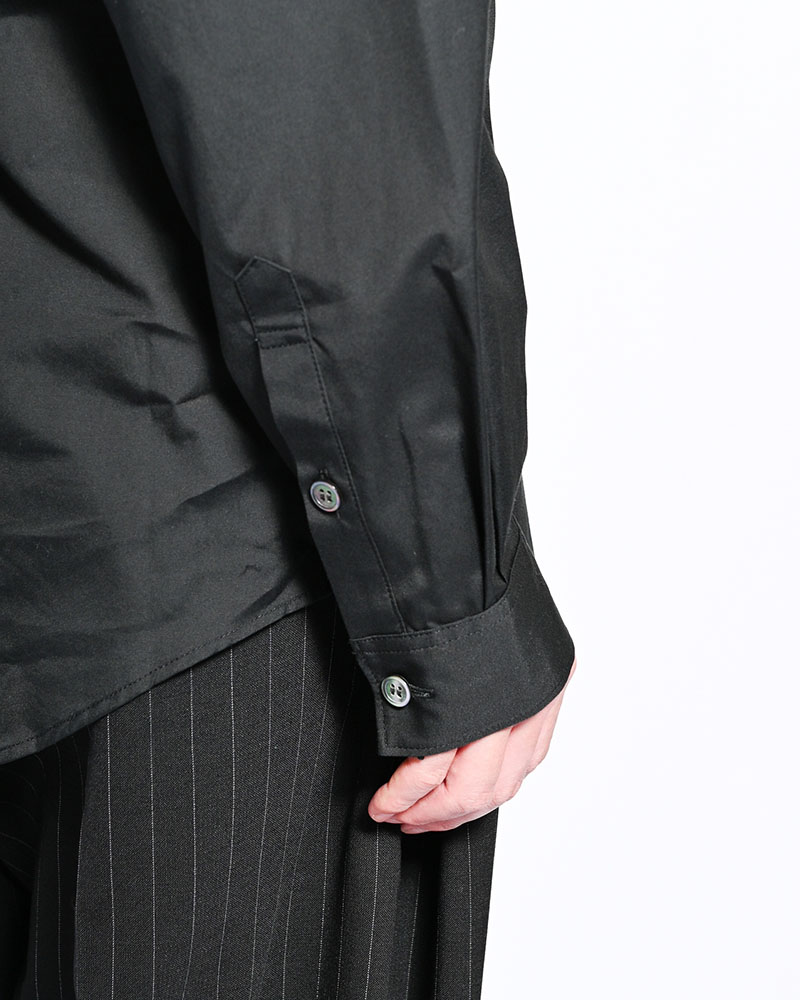 APPLIQUE-DETAIL SHIRT -BLACK-