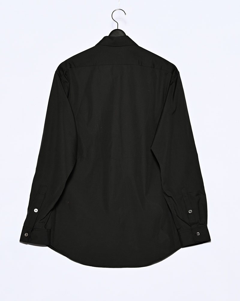 APPLIQUE-DETAIL SHIRT -BLACK-