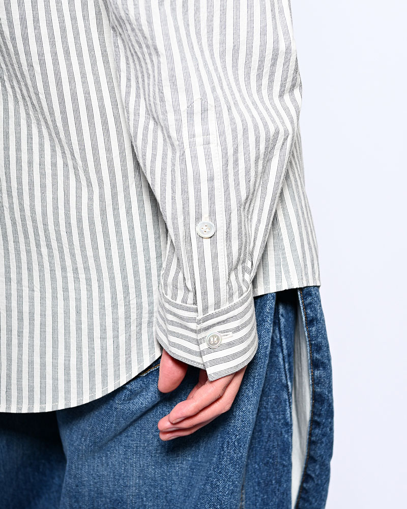 APPLIQUE-DETAIL SHIRT -WHITE-