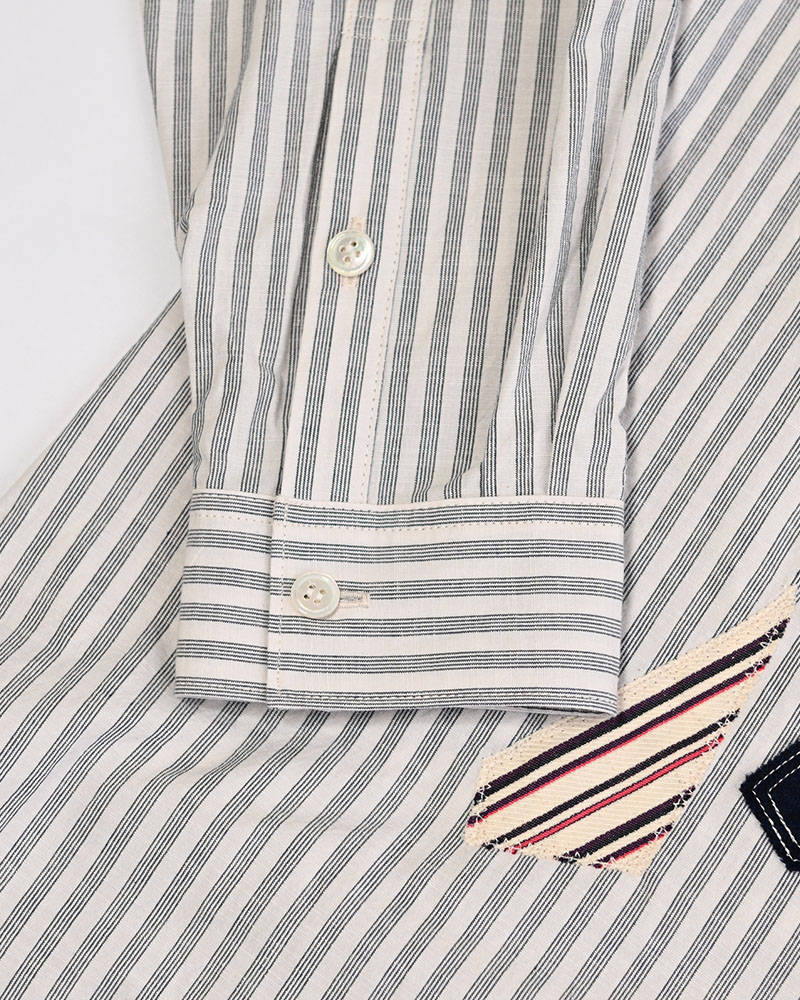 APPLIQUE-DETAIL SHIRT -WHITE-