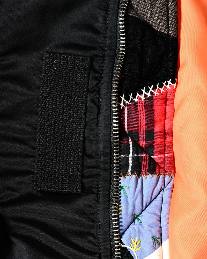 Quilt bomber Jacket -BLACK-