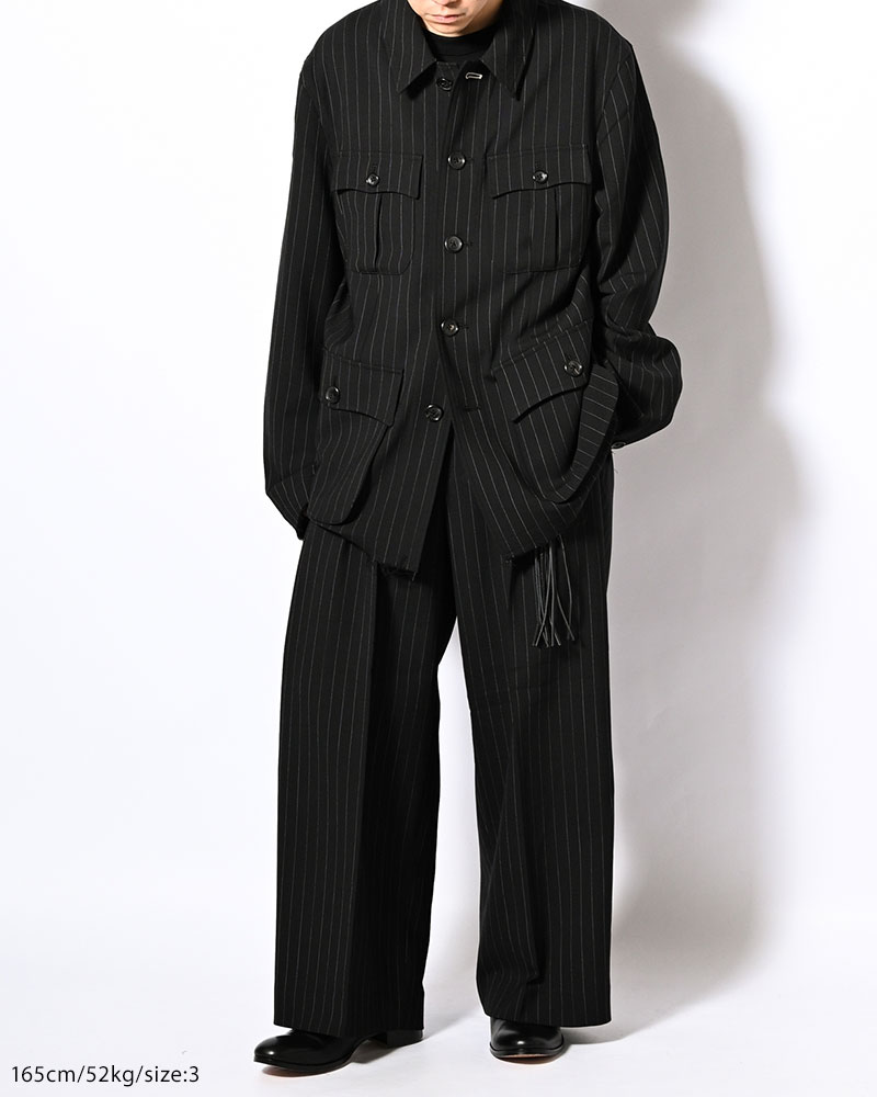 BONDED WOOL JACKET -BLACK-