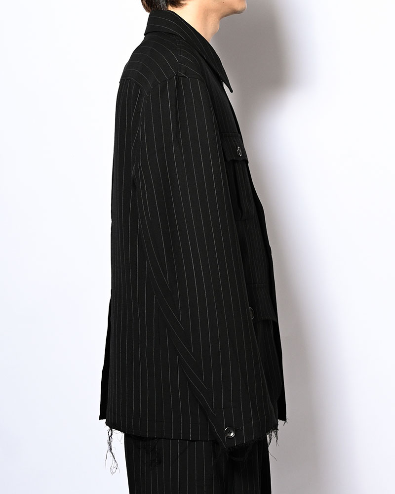 BONDED WOOL JACKET -BLACK-