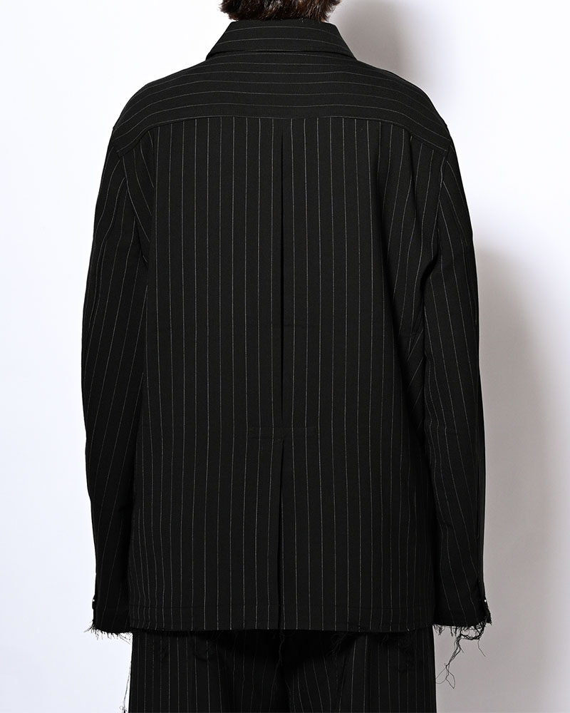 BONDED WOOL JACKET -BLACK-