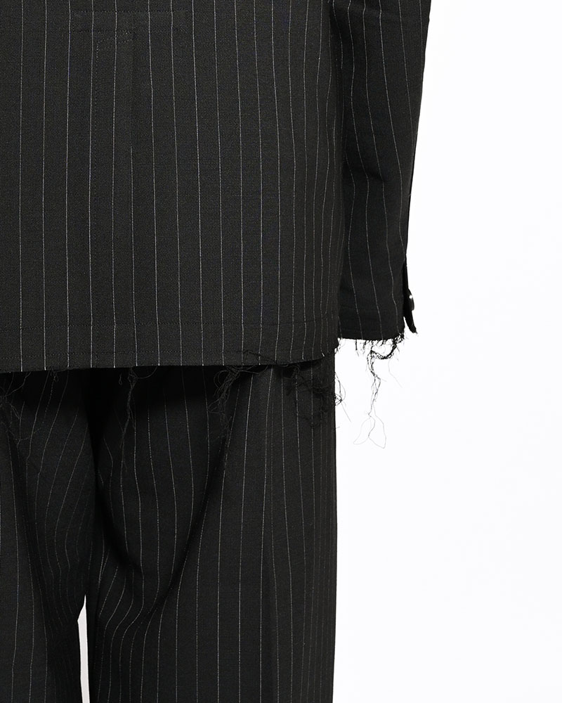 BONDED WOOL JACKET -BLACK-