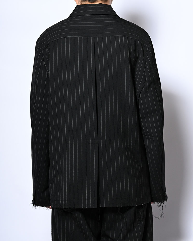 BONDED WOOL JACKET -BLACK-