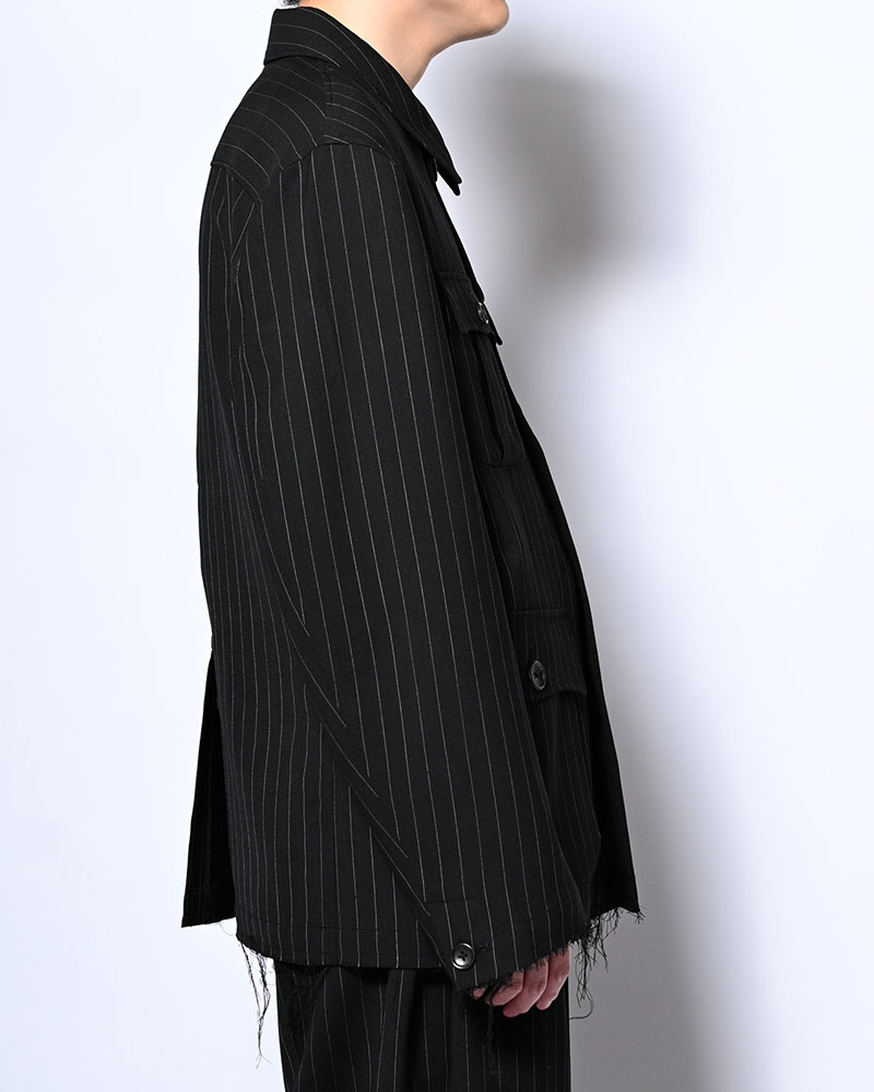 BONDED WOOL JACKET -BLACK-