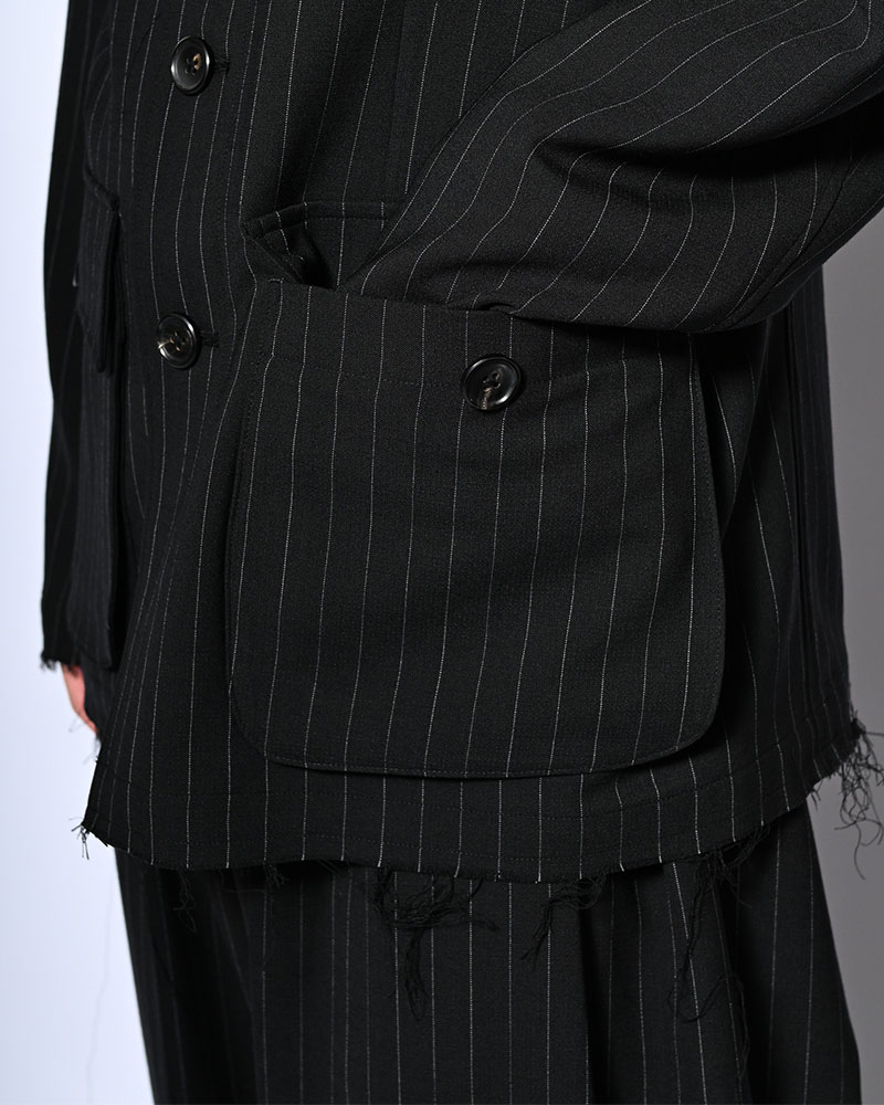 BONDED WOOL JACKET -BLACK-