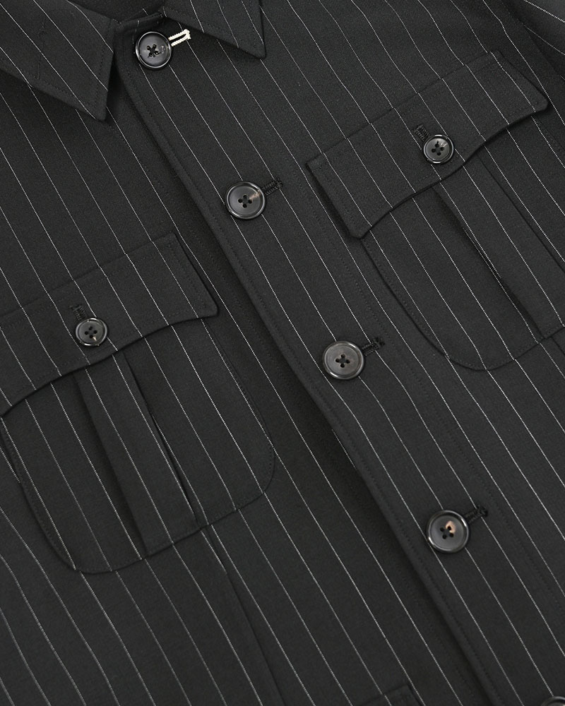 BONDED WOOL JACKET -BLACK-