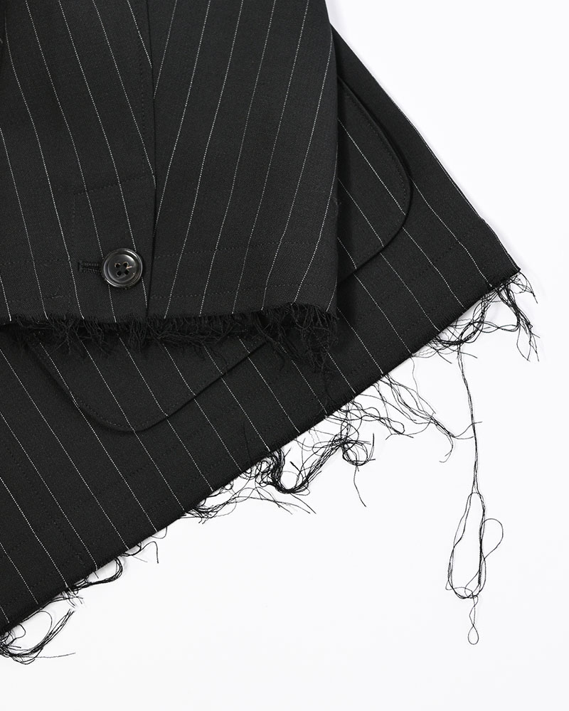 BONDED WOOL JACKET -BLACK-
