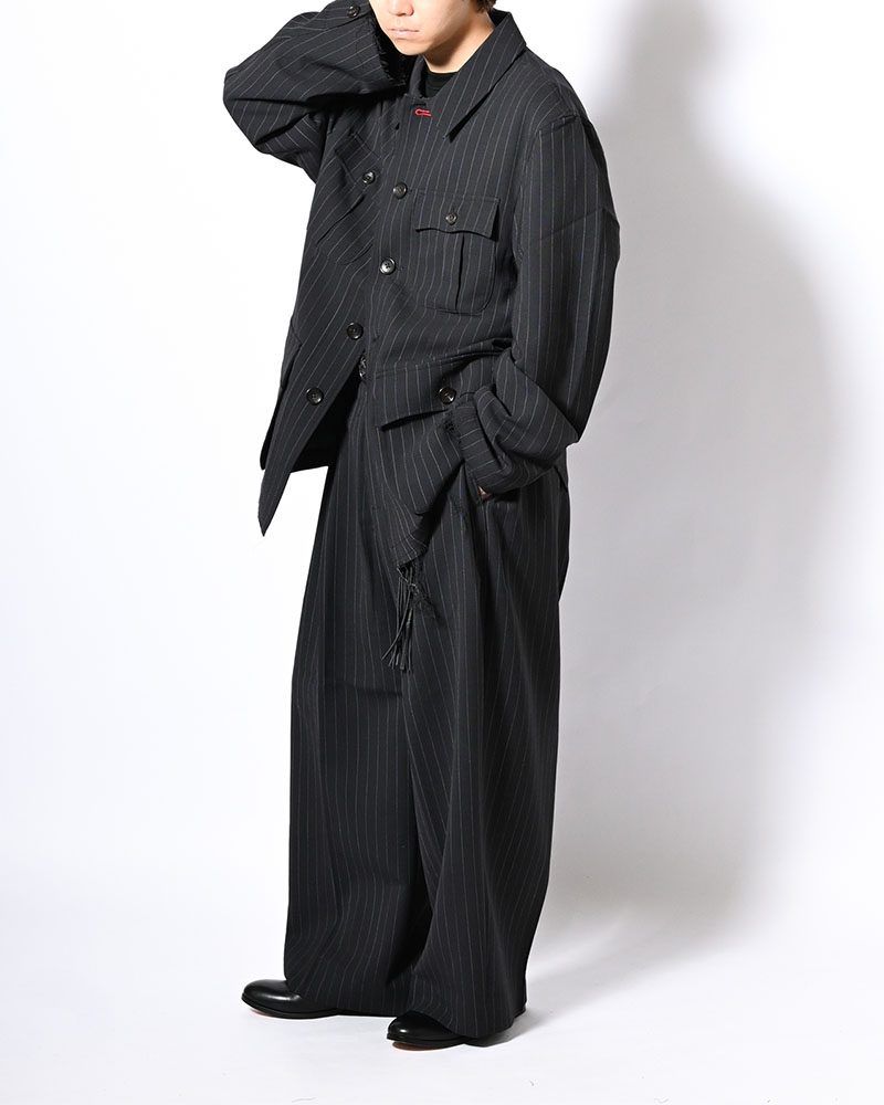 BONDED WOOL JACKET -NAVY-