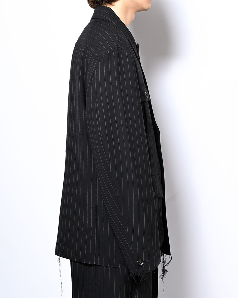 BONDED WOOL JACKET -NAVY-