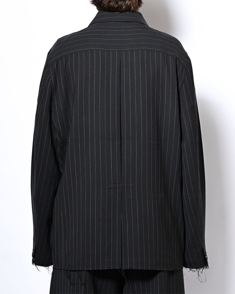BONDED WOOL JACKET -NAVY-