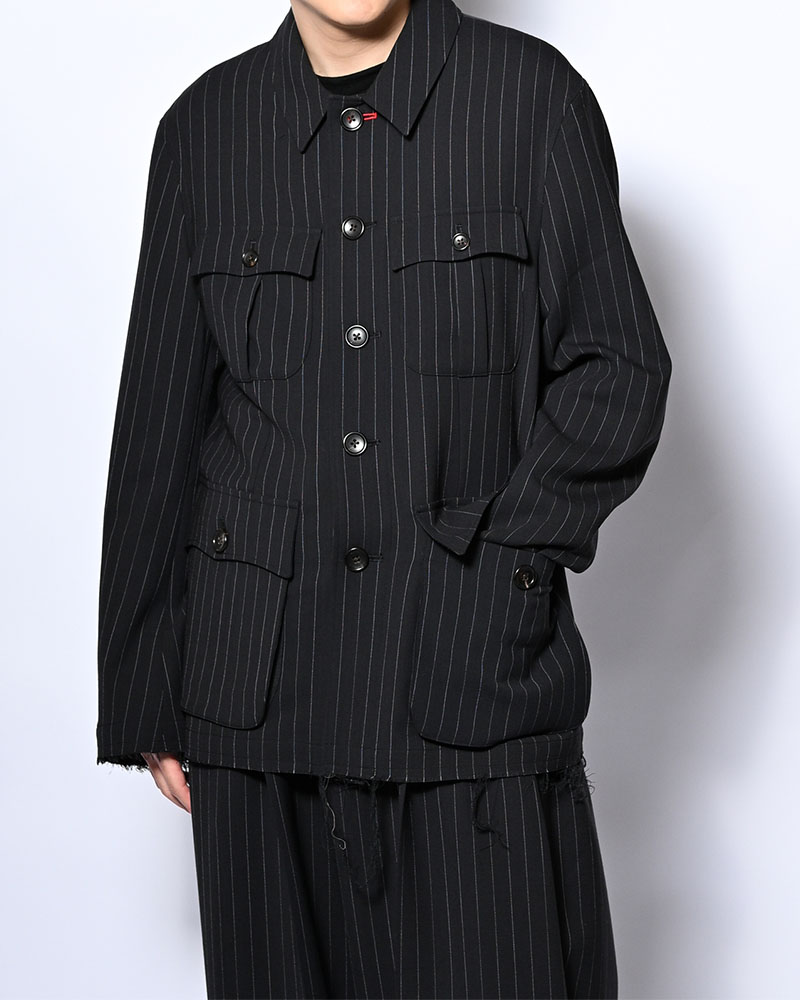 BONDED WOOL JACKET -NAVY-