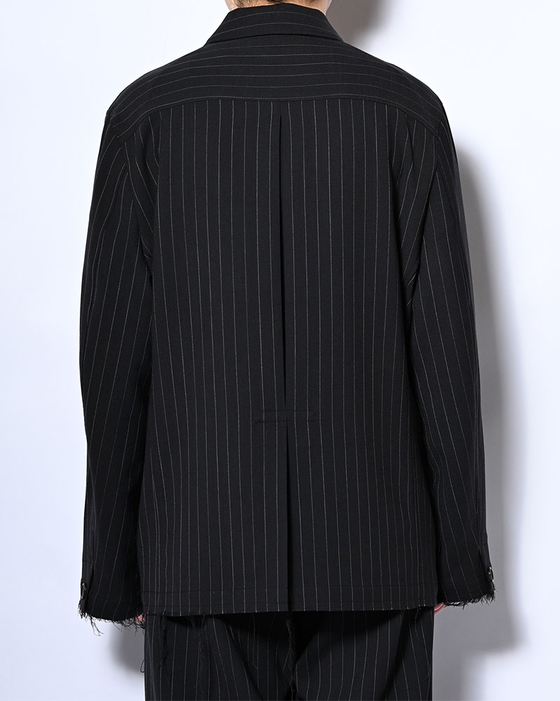 BONDED WOOL JACKET -NAVY-