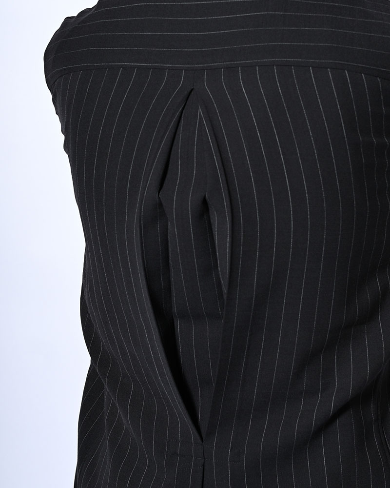 BONDED WOOL JACKET -NAVY-