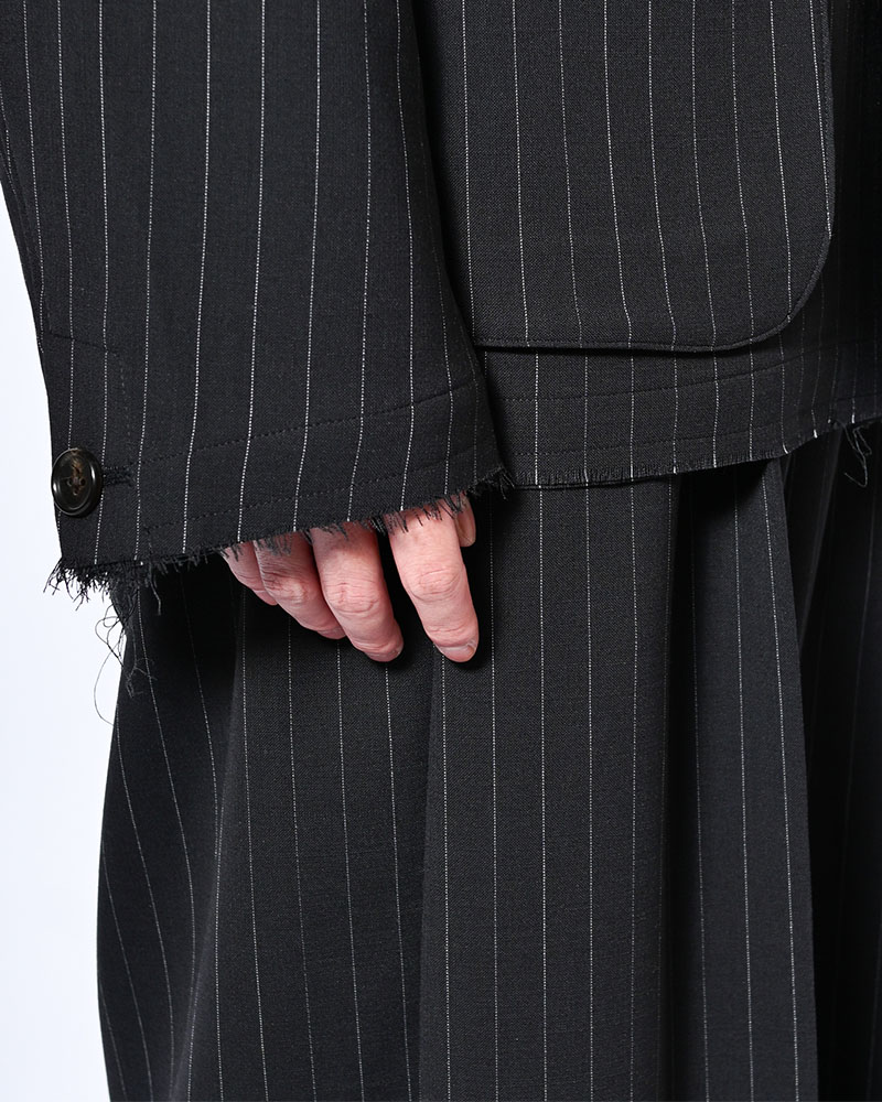 BONDED WOOL JACKET -NAVY-