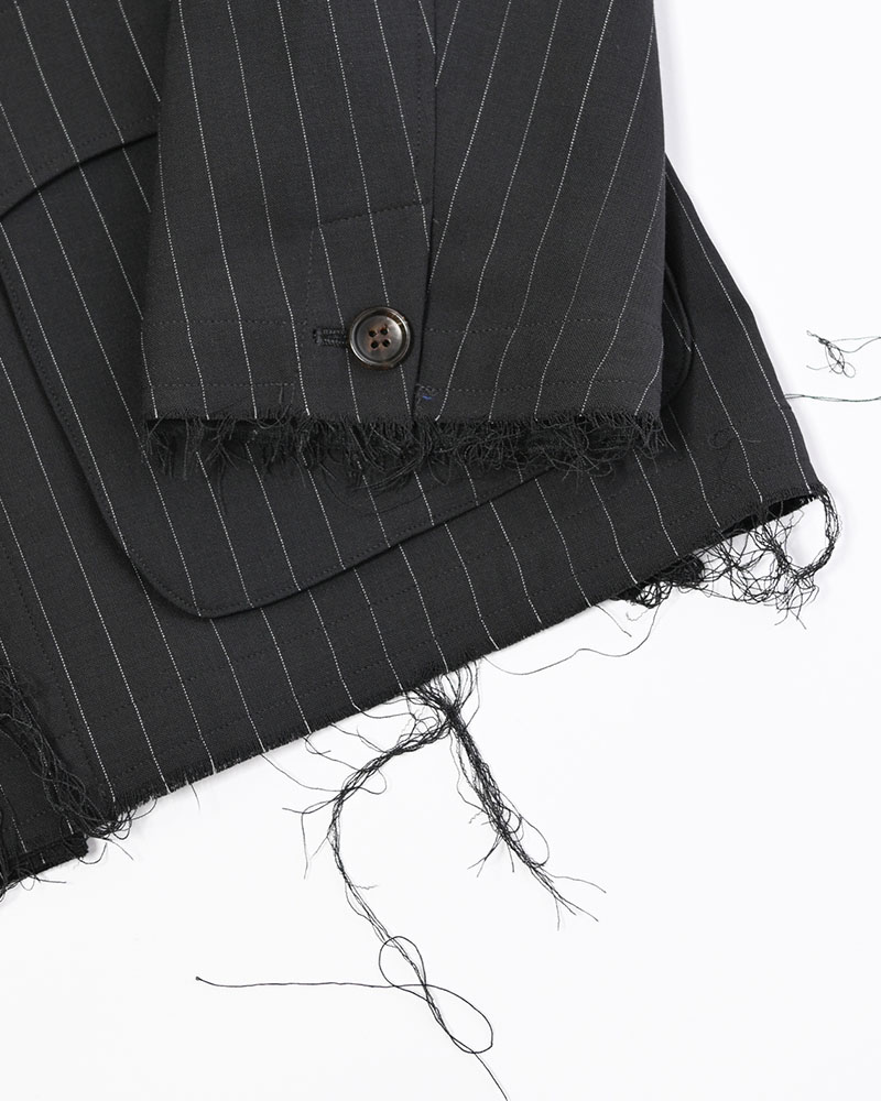 BONDED WOOL JACKET -NAVY-