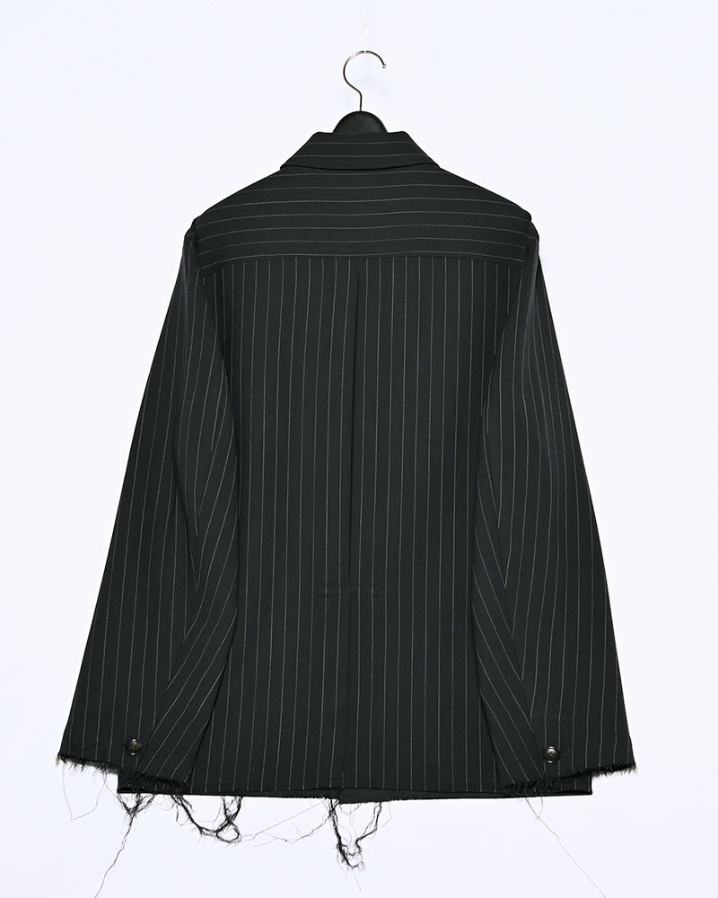 BONDED WOOL JACKET -NAVY-