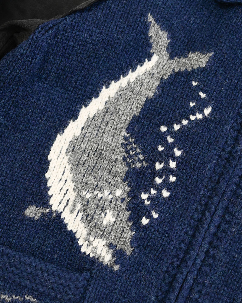 COMBINATION COWICHAN SWEATER -BLUE-