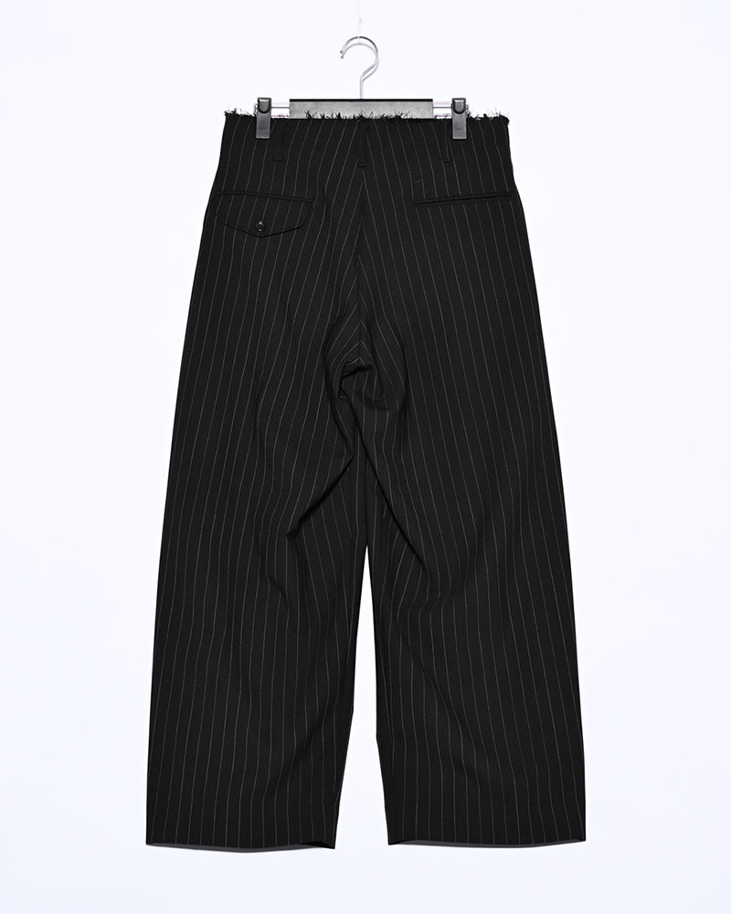 PLEATS BONDED WOOL PT -BLACK-