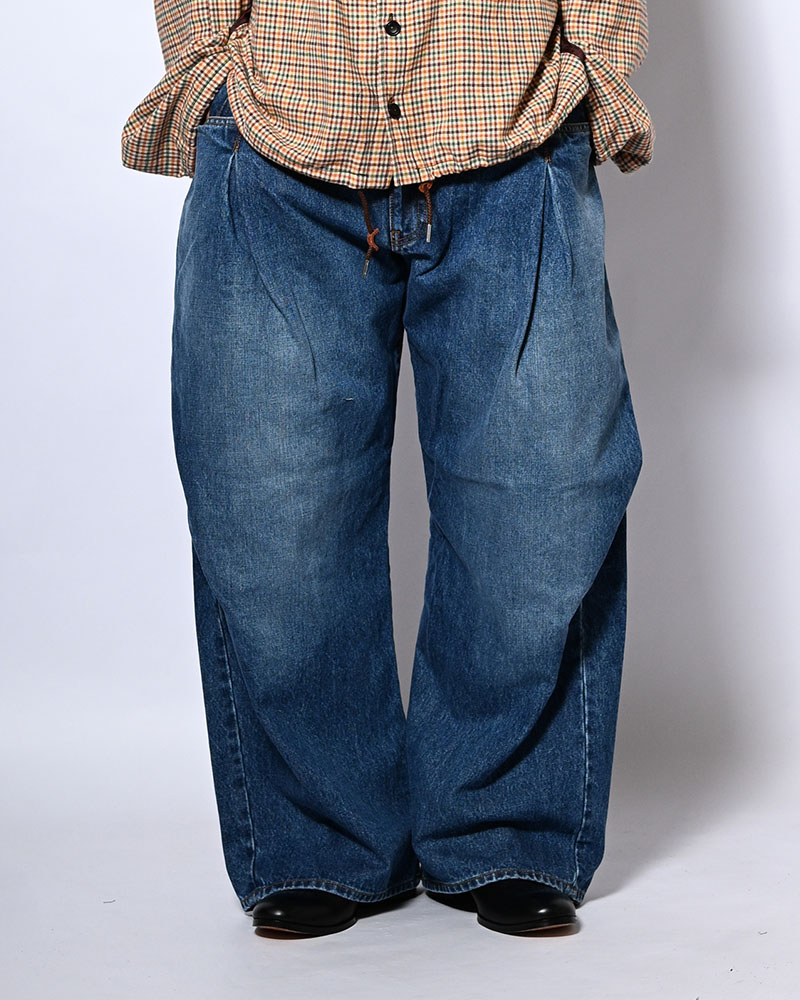 3D CUTTING DENIM PT -INDIGO-