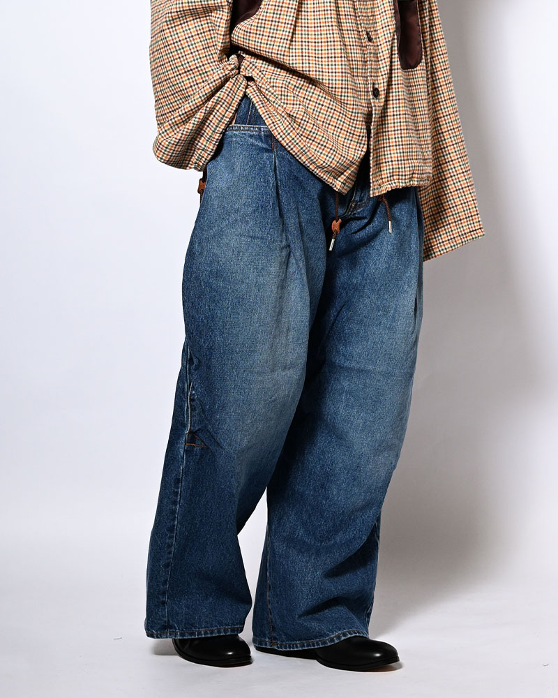 3D CUTTING DENIM PT -INDIGO-