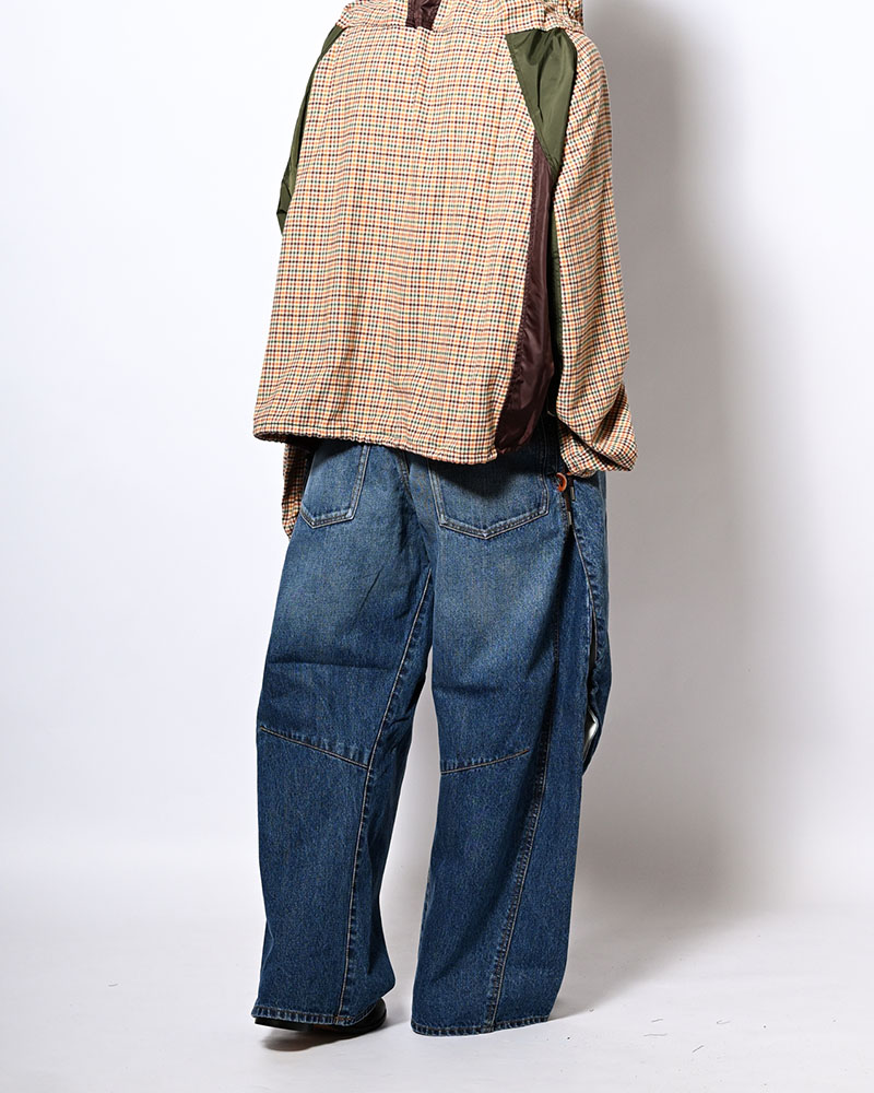 3D CUTTING DENIM PT -INDIGO-