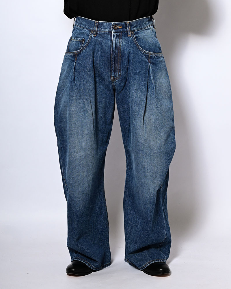 3D CUTTING DENIM PT -INDIGO-