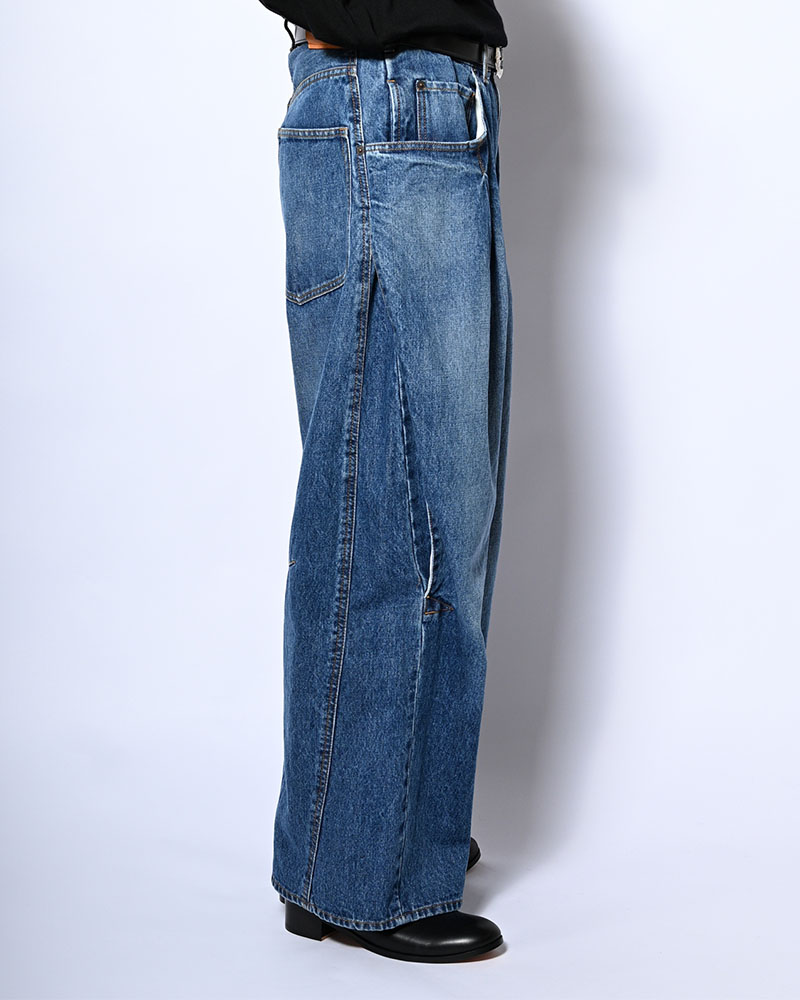 3D CUTTING DENIM PT -INDIGO-