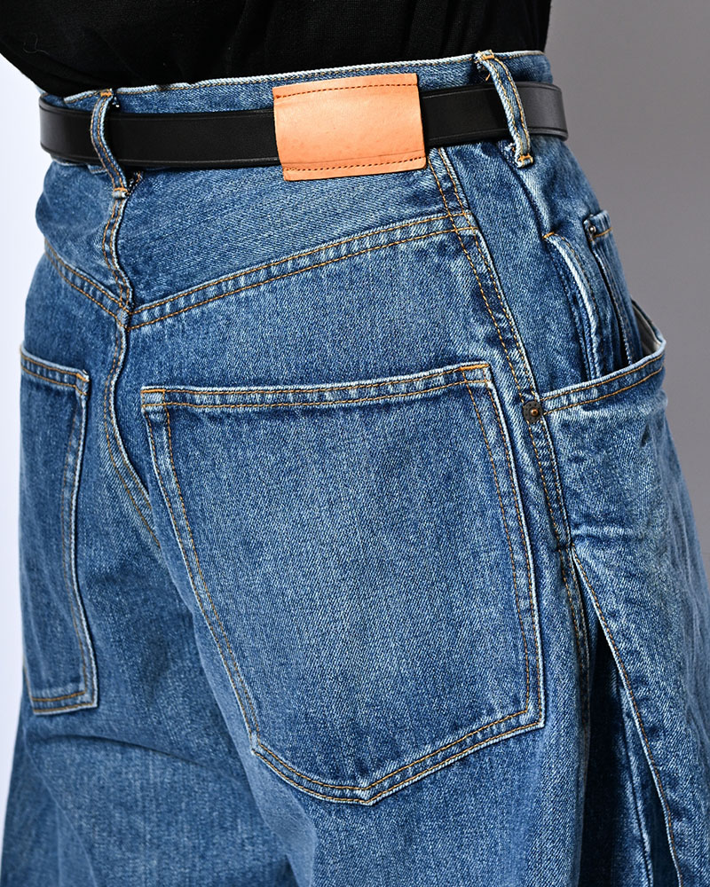3D CUTTING DENIM PT -INDIGO-