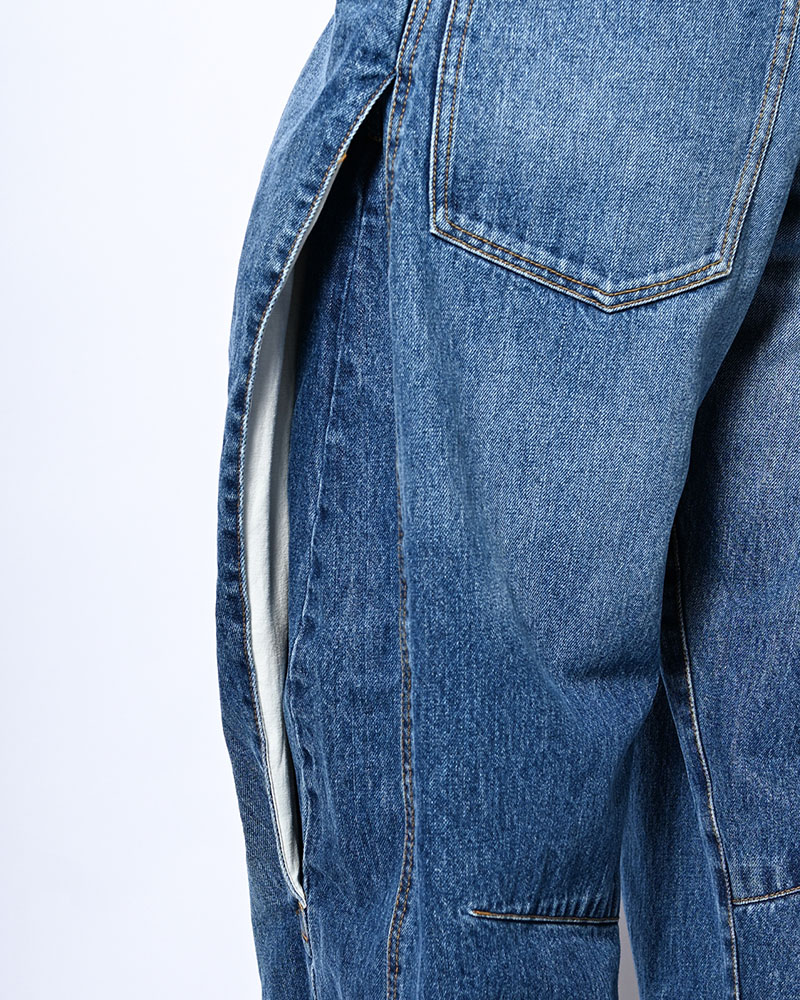 3D CUTTING DENIM PT -INDIGO-